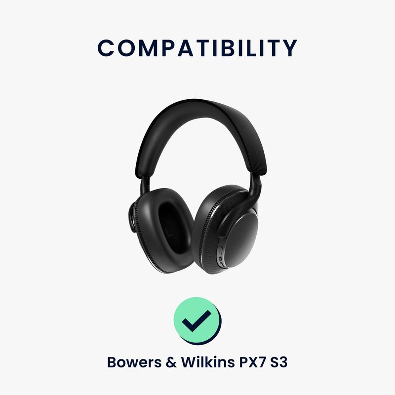 TV, Audio-Video si Foto - Portabile audio - Casti audio - Set 2 pernite pentru casti Kwmobile pentru Bowers & Wilkins PX7 S3, confort sporit, Piele ecologica, negru - Infinity.ro
