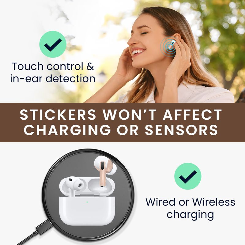 TV, Audio-Video si Foto - Portabile audio - Casti audio - Skin Kwmobile pentru Apple AirPods Pro 3, indepartare fara urme, Vinil, bej - Infinity.ro