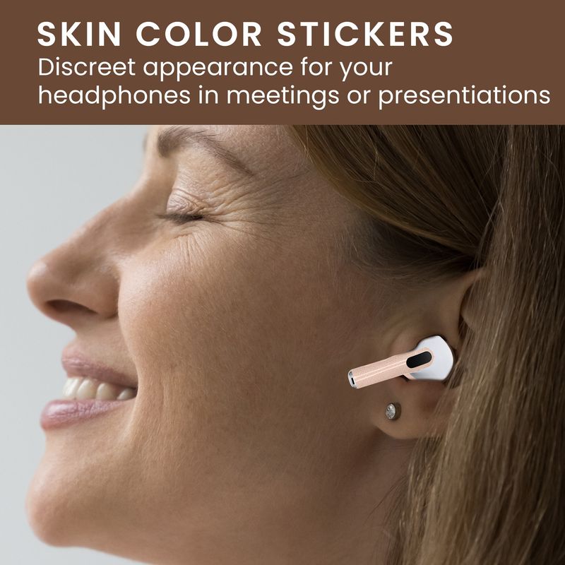 TV, Audio-Video si Foto - Portabile audio - Casti audio - Skin Kwmobile pentru Apple AirPods Pro 3, indepartare fara urme, Vinil, bej - Infinity.ro