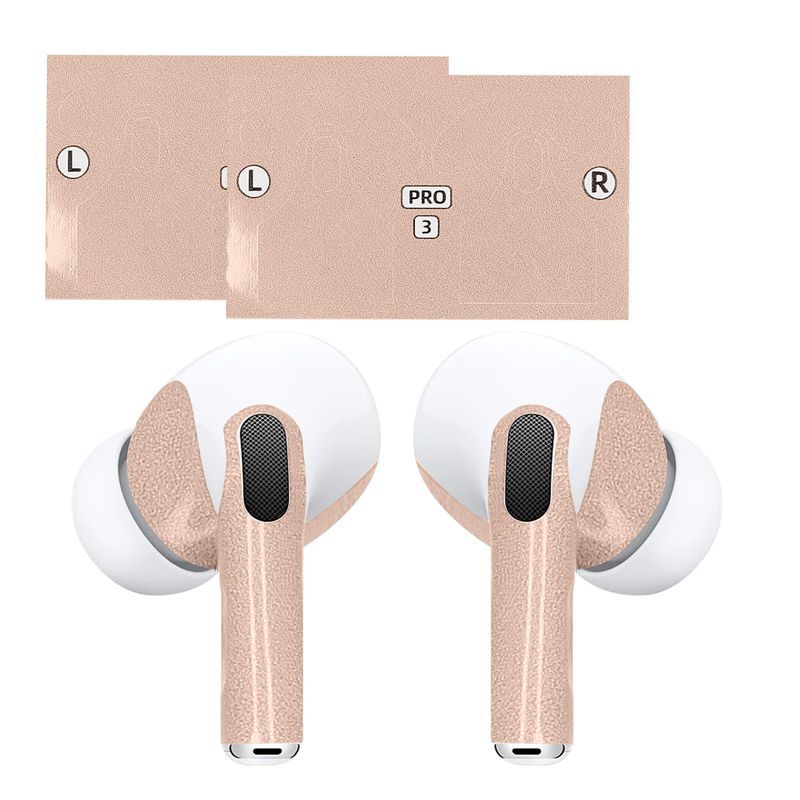 TV, Audio-Video si Foto - Portabile audio - Casti audio - Skin Kwmobile pentru Apple AirPods Pro 3, indepartare fara urme, Vinil, bej - Infinity.ro