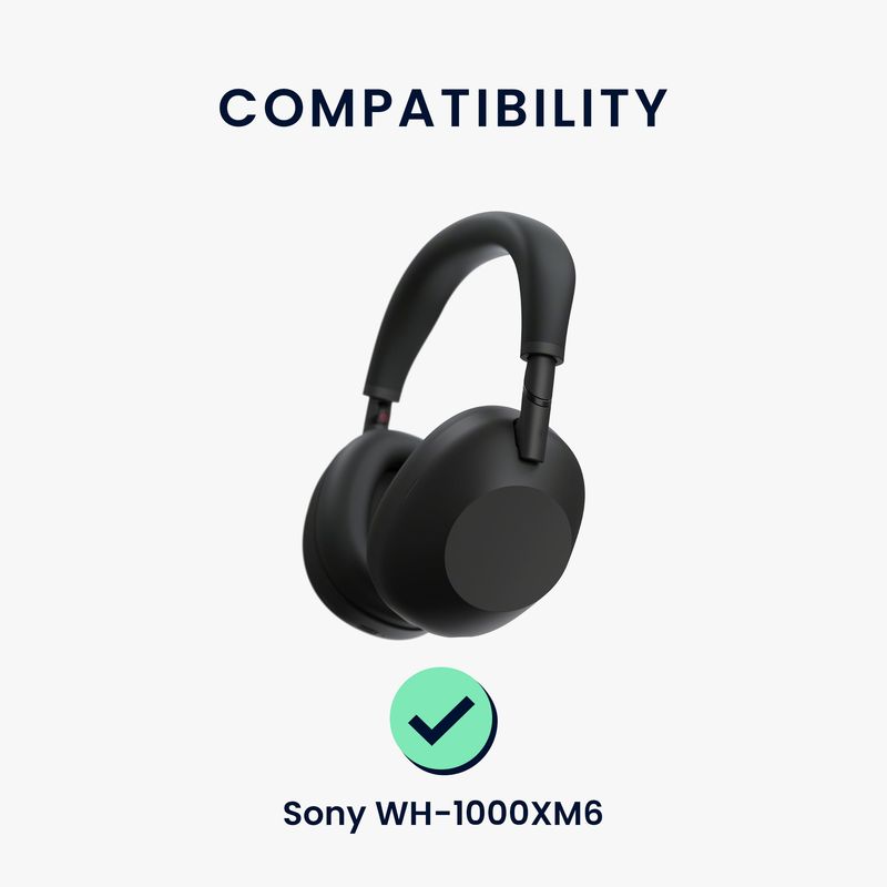 TV, Audio-Video si Foto - Portabile audio - Casti audio - Set 2 pernite pentru casti Kwmobile pentru Sony WH-1000XM6, confort sporit, Piele ecologica, negru - Infinity.ro