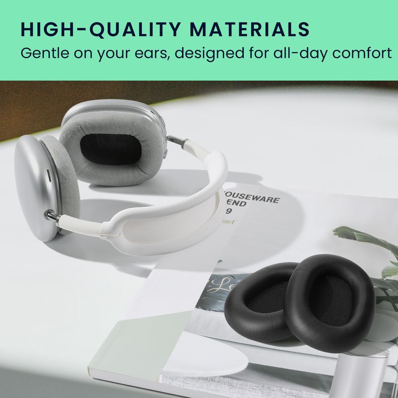 TV, Audio-Video si Foto - Portabile audio - Casti audio - Set 2 pernite pentru casti Kwmobile pentru Sony WH-1000XM6, confort sporit, Piele ecologica, negru - Infinity.ro