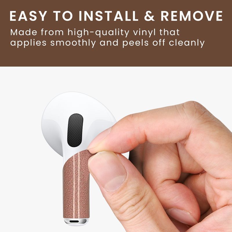 TV, Audio-Video si Foto - Portabile audio - Casti audio - Skin Kwmobile pentru Apple AirPods Pro 2, AirPods Pro, indepartare fara urme, nuanta 59, Vinil, bej - Infinity.ro