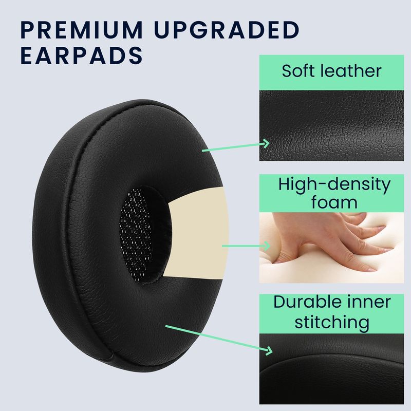 TV, Audio-Video si Foto - Portabile audio - Casti audio - Set 2 pernite pentru casti Kwmobile pentru Jabra Engage 50, Engage 30, confort sporit, Piele ecologica, negru - Infinity.ro