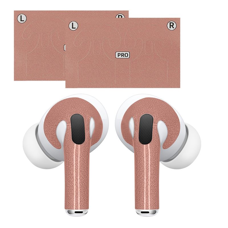 TV, Audio-Video si Foto - Portabile audio - Casti audio - Skin Kwmobile pentru Apple AirPods Pro 2, AirPods Pro, indepartare fara urme, nuanta 59, Vinil, bej - Infinity.ro