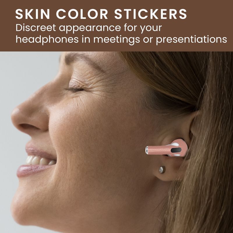 TV, Audio-Video si Foto - Portabile audio - Casti audio - Skin Kwmobile pentru Apple AirPods Pro 2, AirPods Pro, indepartare fara urme, nuanta 59, Vinil, bej - Infinity.ro