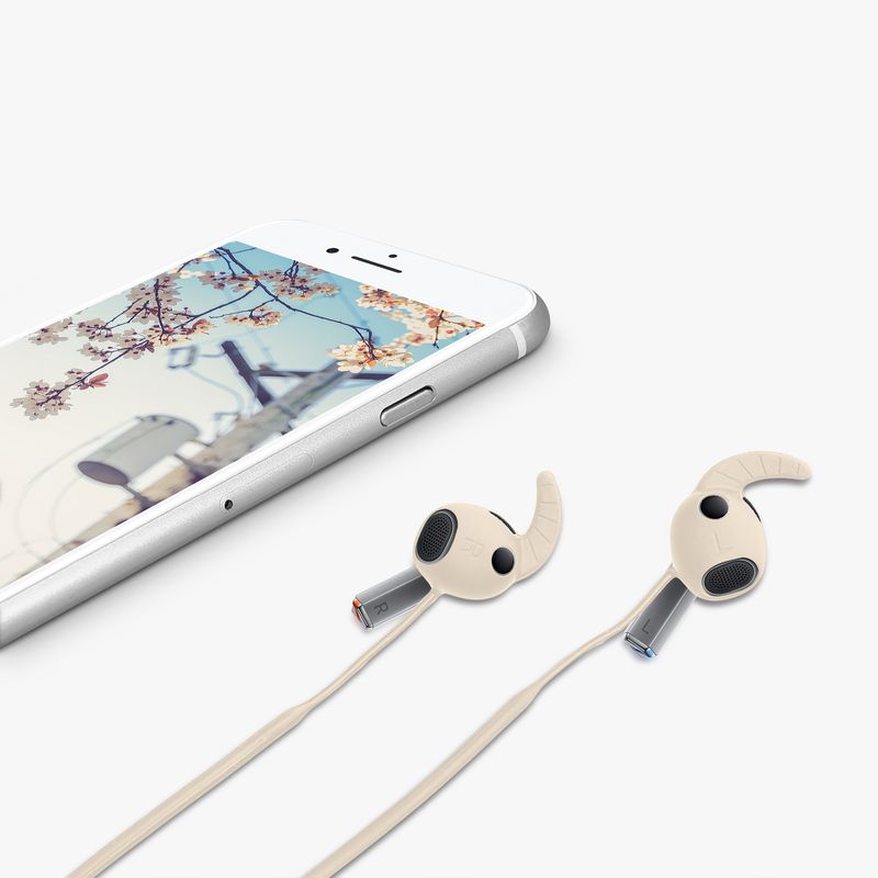 TV, Audio-Video si Foto - Portabile audio - Casti audio - Husa casti Kwmobile pentru Samsung Galaxy Buds 3 Pro, anti-alunecare, Silicon, bej - Infinity.ro
