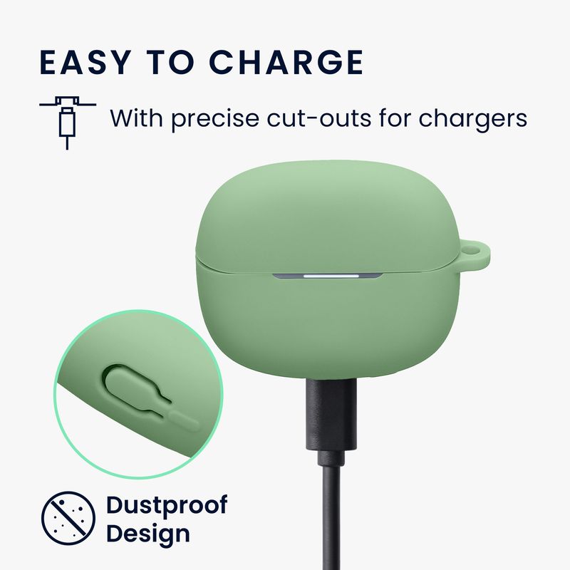 TV, Audio-Video si Foto - Portabile audio - Casti audio - Husa casti Kwmobile pentru Xiaomi Redmi Buds 6 Pro, anti-alunecare, Silicon, verde - Infinity.ro
