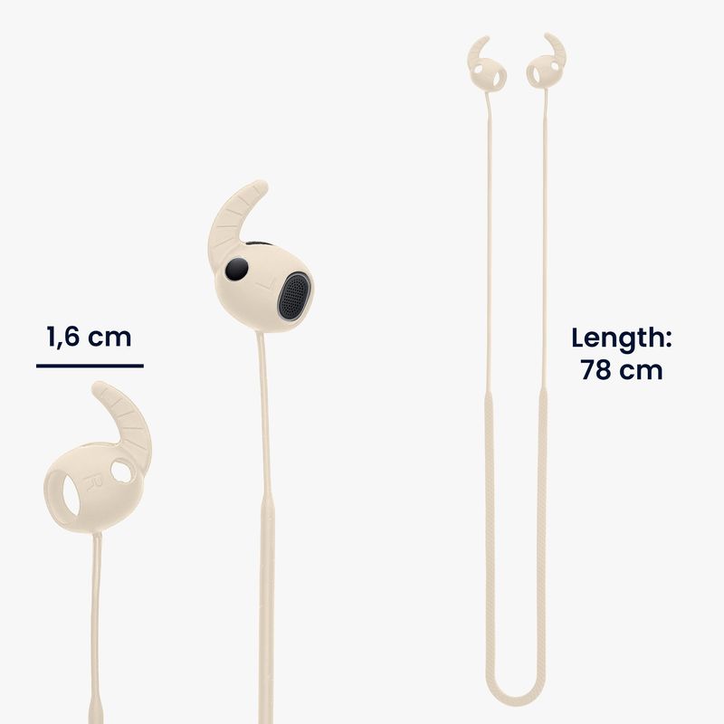 TV, Audio-Video si Foto - Portabile audio - Casti audio - Husa casti Kwmobile pentru Samsung Galaxy Buds 3 Pro, anti-alunecare, Silicon, bej - Infinity.ro
