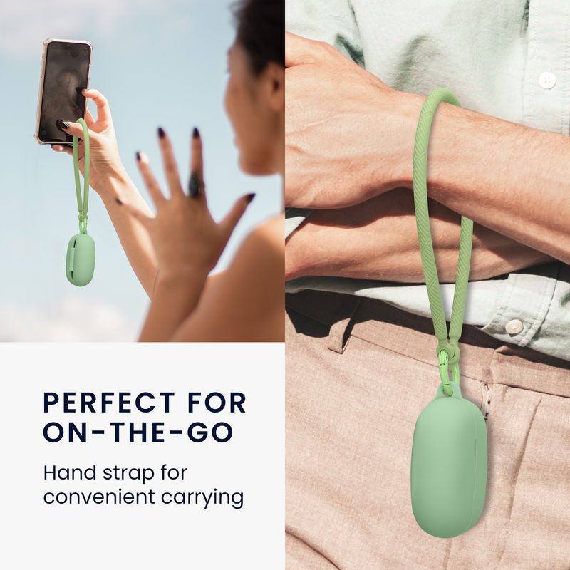 TV, Audio-Video si Foto - Portabile audio - Casti audio - Husa casti Kwmobile pentru Xiaomi Redmi Buds 6 Pro, anti-alunecare, Silicon, verde - Infinity.ro