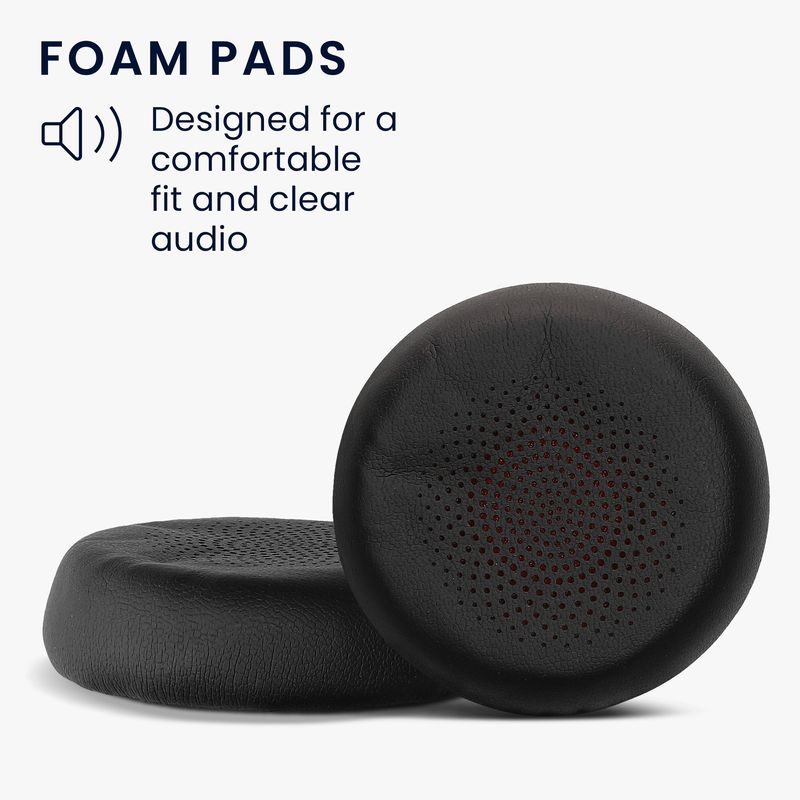 TV, Audio-Video si Foto - Portabile audio - Casti audio - Set 2 pernite pentru casti Kwmobile pentru Yealink BH70, WH64, confort sporit, Piele ecologica, negru - Infinity.ro