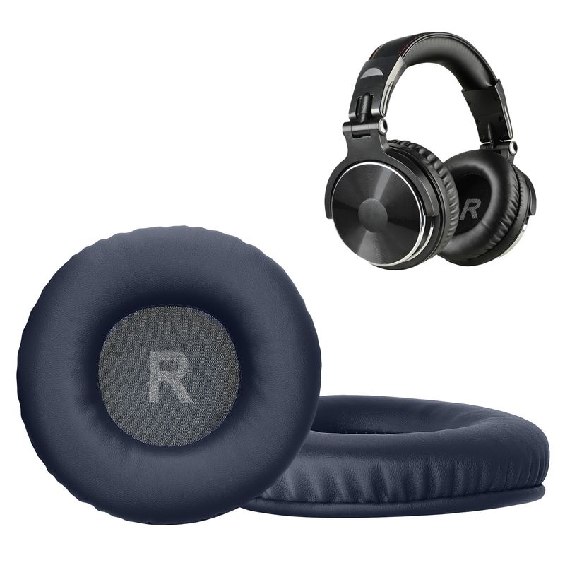 TV, Audio-Video si Foto - Portabile audio - Casti audio - Set 2 pernite pentru casti Kwmobile pentru OneOdio Pro 10, Pro M, Pro C, confort sporit, Piele ecologica, albastru - Infinity.ro