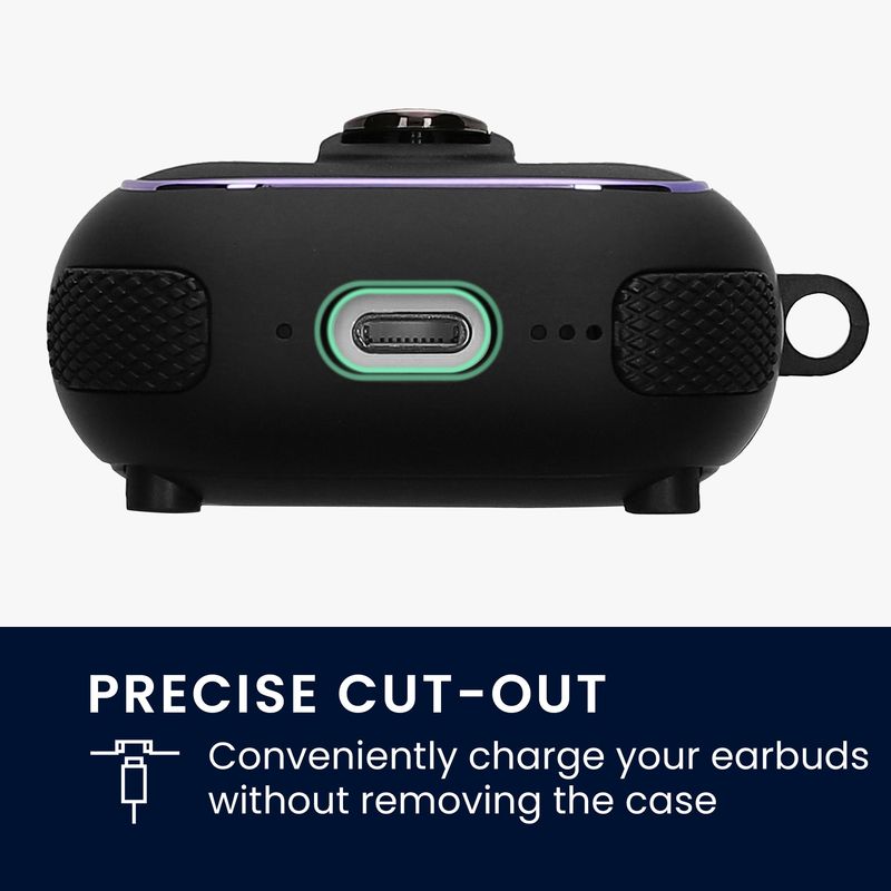 TV, Audio-Video si Foto - Portabile audio - Casti audio - Husa casti Kwmobile pentru Apple AirPods 4, protectie la socuri, Policarbonat, negru - Infinity.ro
