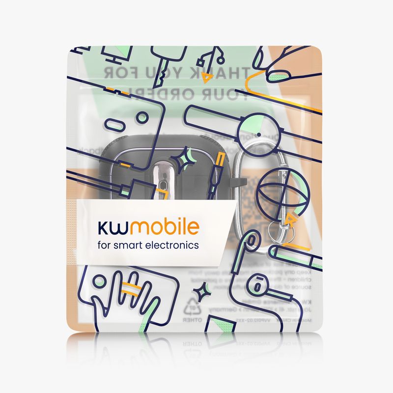 TV, Audio-Video si Foto - Portabile audio - Casti audio - Husa casti Kwmobile pentru Apple AirPods 4, protectie la socuri, Policarbonat, negru - Infinity.ro