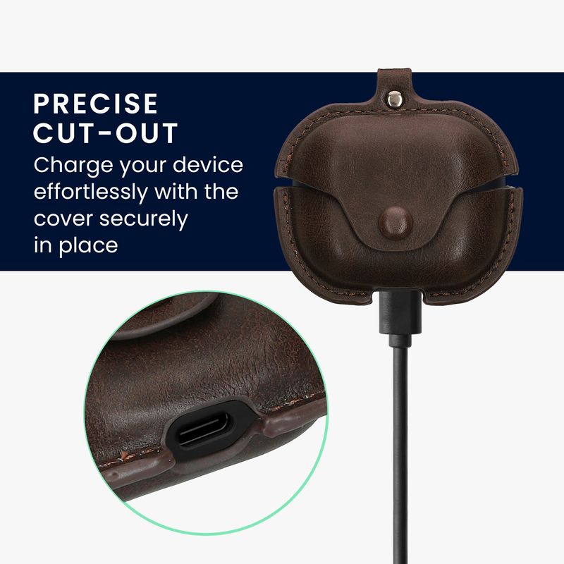 TV, Audio-Video si Foto - Portabile audio - Casti audio - Husa casti Kwmobile pentru Samsung Galaxy Buds 3, Galaxy Buds 3 Pro, protectie la zgarieturi, Piele ecologica, maro - Infinity.ro