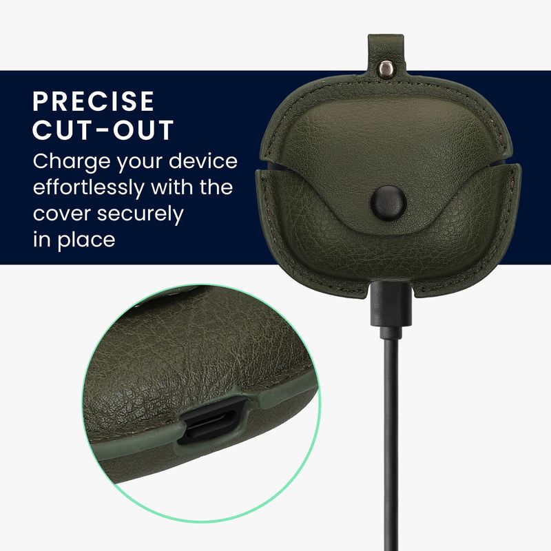 TV, Audio-Video si Foto - Portabile audio - Casti audio - Husa casti Kwmobile pentru Xiaomi Redmi Buds 6, protectie la zgarieturi, Piele ecologica, verde - Infinity.ro