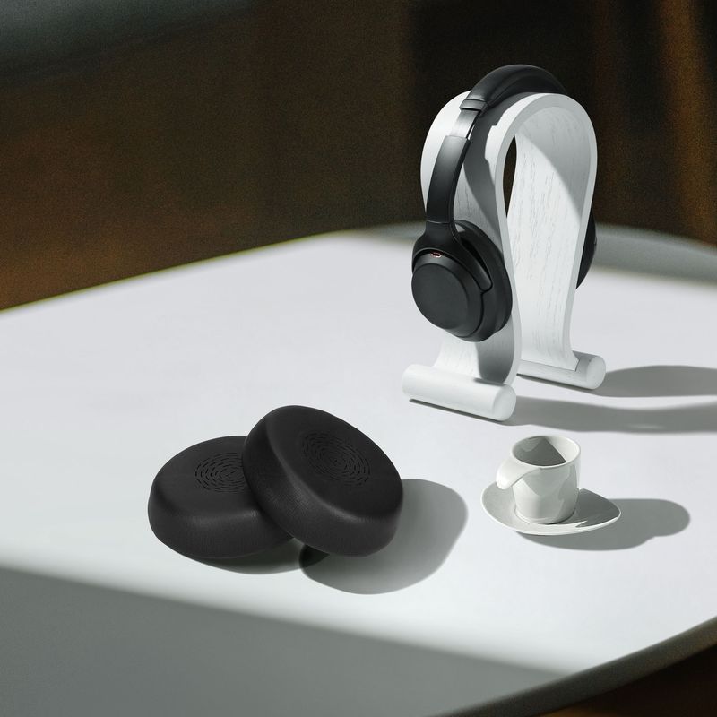 TV, Audio-Video si Foto - Portabile audio - Casti audio - Set 2 pernite pentru casti Kwmobile pentru Jabra Evolve 2 50, confort sporit, Piele ecologica, negru - Infinity.ro