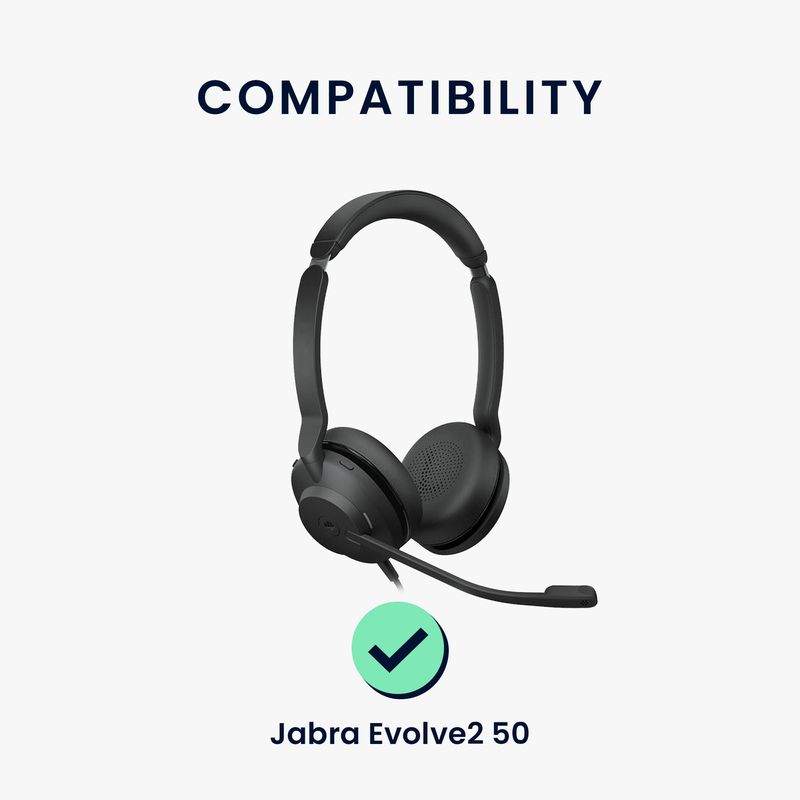 TV, Audio-Video si Foto - Portabile audio - Casti audio - Set 2 pernite pentru casti Kwmobile pentru Jabra Evolve 2 50, confort sporit, Piele ecologica, negru - Infinity.ro