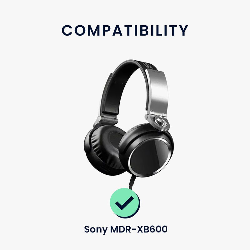 TV, Audio-Video si Foto - Portabile audio - Casti audio - Set 2 pernite pentru casti Kwmobile pentru Sony MDR-XB600, confort sporit, Piele ecologica, negru - Infinity.ro