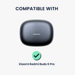 TV, Audio-Video si Foto - Portabile audio - Casti audio - Husa casti Kwmobile pentru Xiaomi Redmi Buds 6 Pro, anti-alunecare, Silicon, negru - Infinity.ro