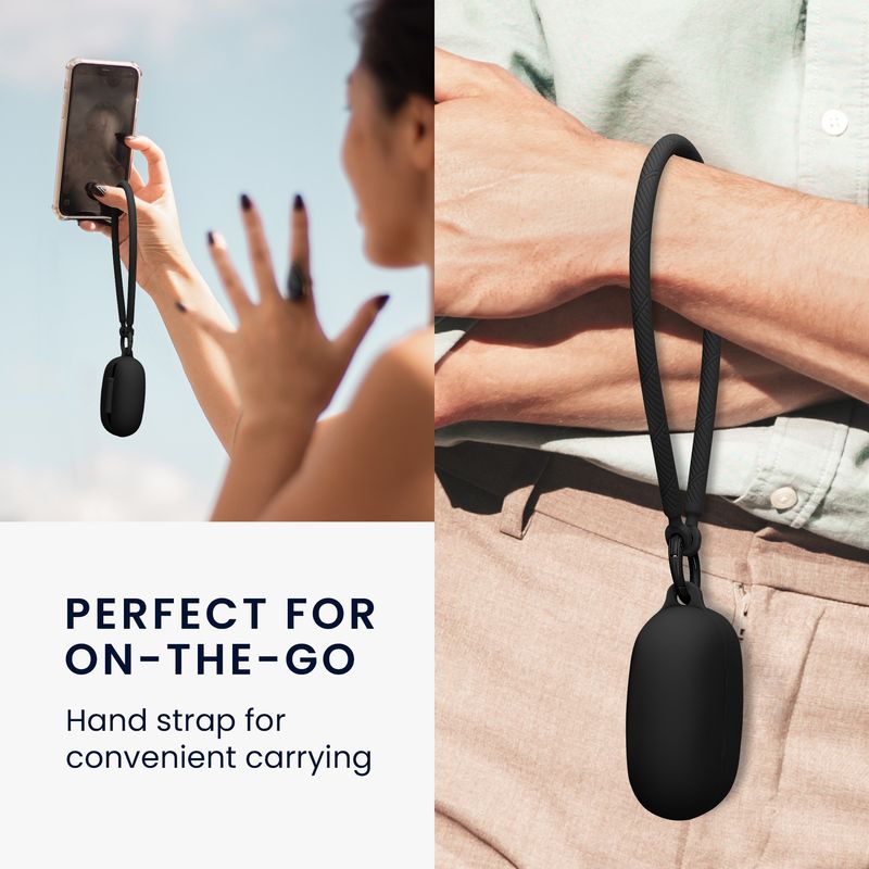 TV, Audio-Video si Foto - Portabile audio - Casti audio - Husa casti Kwmobile pentru Xiaomi Redmi Buds 6 Pro, anti-alunecare, Silicon, negru - Infinity.ro