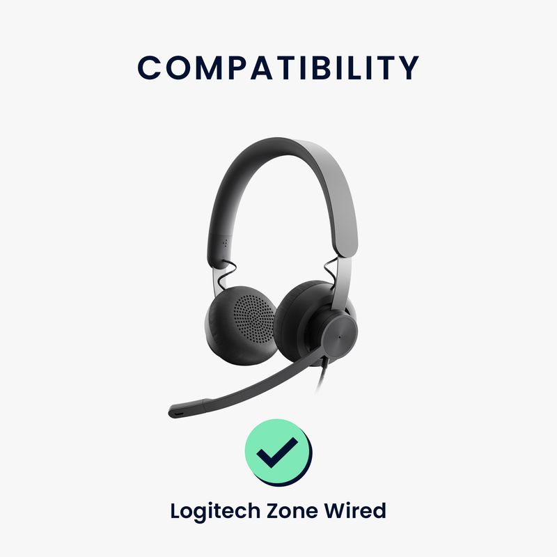 TV, Audio-Video si Foto - Portabile audio - Casti audio - Set 2 pernite pentru casti Kwmobile pentru Logitech Zone Wired, confort sporit, Piele ecologica, negru - Infinity.ro