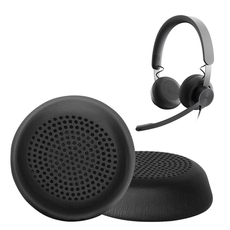 TV, Audio-Video si Foto - Portabile audio - Casti audio - Set 2 pernite pentru casti Kwmobile pentru Logitech Zone Wired, confort sporit, Piele ecologica, negru - Infinity.ro