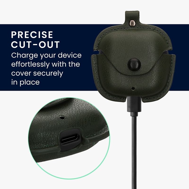 TV, Audio-Video si Foto - Portabile audio - Casti audio - Husa casti Kwmobile pentru Huawei FreeBuds SE 2, protectie la zgarieturi, Piele ecologica, verde - Infinity.ro