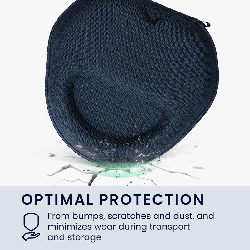TV, Audio-Video si Foto - Portabile audio - Casti audio - Husa casti Kwmobile pentru Apple AirPods Max, AirPods Max 2, protectie la socuri, Spuma EVA, albastru - Infinity.ro