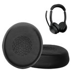 TV, Audio-Video si Foto - Portabile audio - Casti audio - Set 2 pernite pentru casti Kwmobile pentru Jabra Evolve2 55, confort sporit, Piele ecologica, negru - Infinity.ro