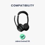 TV, Audio-Video si Foto - Portabile audio - Casti audio - Set 2 pernite pentru casti Kwmobile pentru Jabra Evolve2 55, confort sporit, Piele ecologica, negru - Infinity.ro