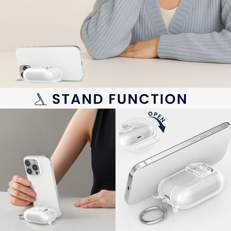 TV, Audio-Video si Foto - Portabile audio - Casti audio - Husa casti Kwmobile pentru Apple AirPods Pro 2, AirPods Pro, functie stand, Termoplastic, transparent - Infinity.ro
