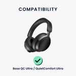 TV, Audio-Video si Foto - Portabile audio - Casti audio - Set 2 pernite pentru casti Kwmobile pentru Bose QC Ultra, QuietComfort Ultra, confort sporit, Piele ecologica, negru - Infinity.ro