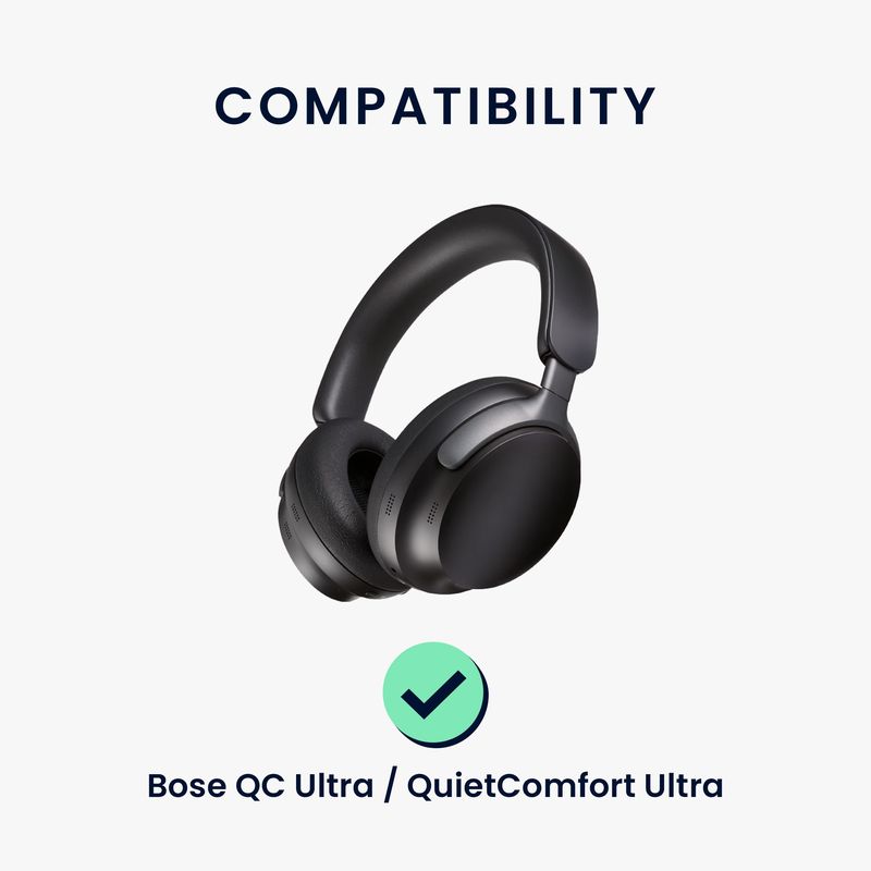 TV, Audio-Video si Foto - Portabile audio - Casti audio - Set 2 pernite pentru casti Kwmobile pentru Bose QC Ultra, QuietComfort Ultra, confort sporit, Piele ecologica, negru - Infinity.ro