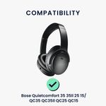 TV, Audio-Video si Foto - Portabile audio - Casti audio - Set 2 pernite casti Kwmobile pentru Bose QuietComfort 35, QuietComfort 35 II, QuietComfort 25, QuietComfort 15, gri - Infinity.ro