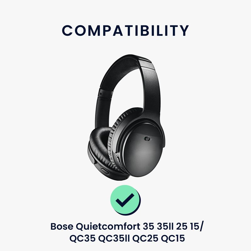 TV, Audio-Video si Foto - Portabile audio - Casti audio - Set 2 pernite casti Kwmobile pentru Bose QuietComfort 35, QuietComfort 35 II, QuietComfort 25, QuietComfort 15, gri - Infinity.ro