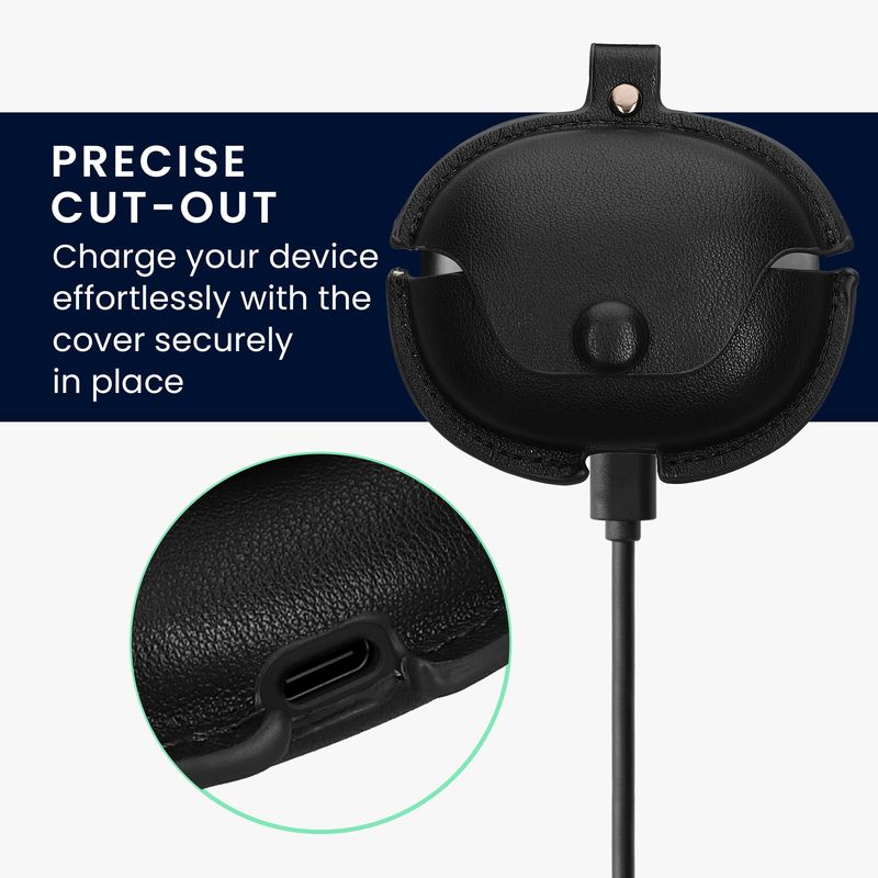 TV, Audio-Video si Foto - Portabile audio - Casti audio - Husa casti Kwmobile pentru Xiaomi Redmi Buds 6 Pro, protectie la zgarieturi, Piele ecologica, negru - Infinity.ro