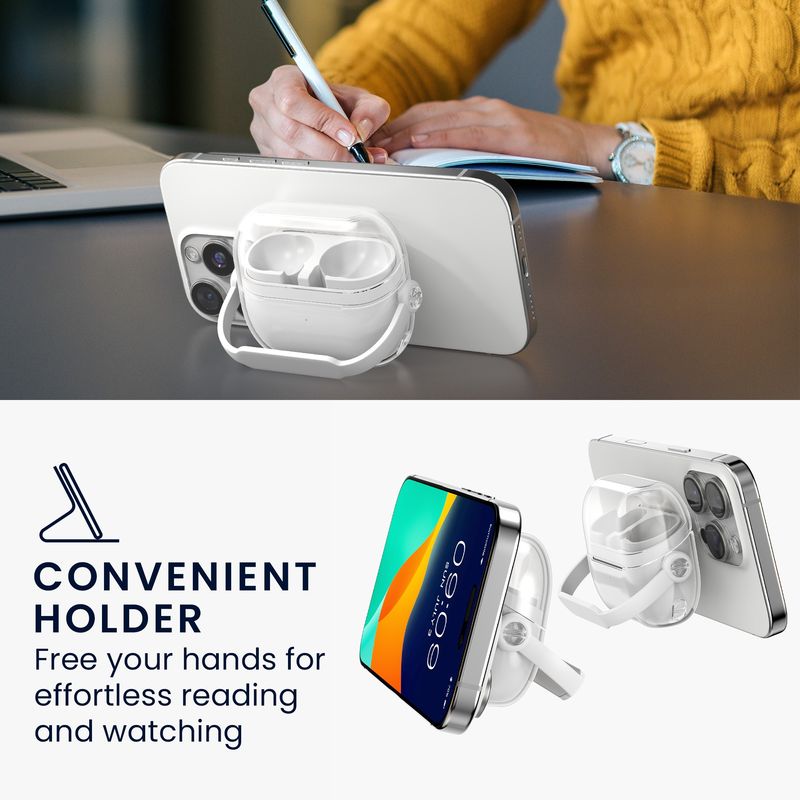 TV, Audio-Video si Foto - Portabile audio - Casti audio - Husa casti Kwmobile pentru Samsung Galaxy Buds 3, Galaxy Buds 3 Pro, functie stand, Termoplastic, transparent - Infinity.ro