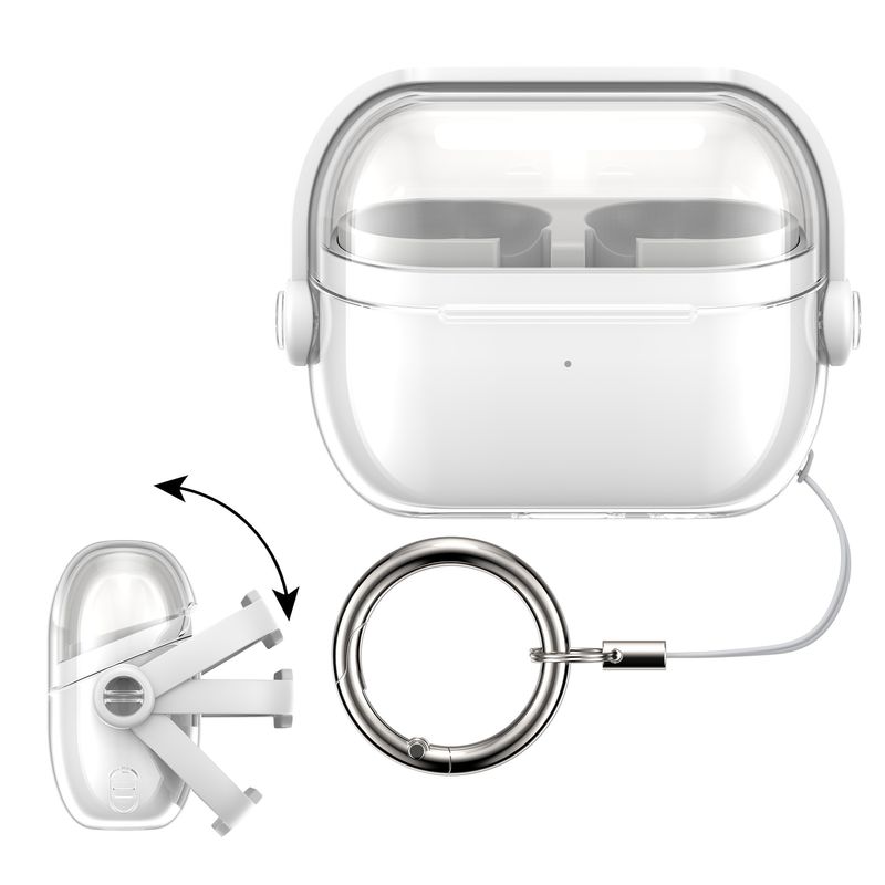 TV, Audio-Video si Foto - Portabile audio - Casti audio - Husa casti Kwmobile pentru Samsung Galaxy Buds 3, Galaxy Buds 3 Pro, functie stand, Termoplastic, transparent - Infinity.ro