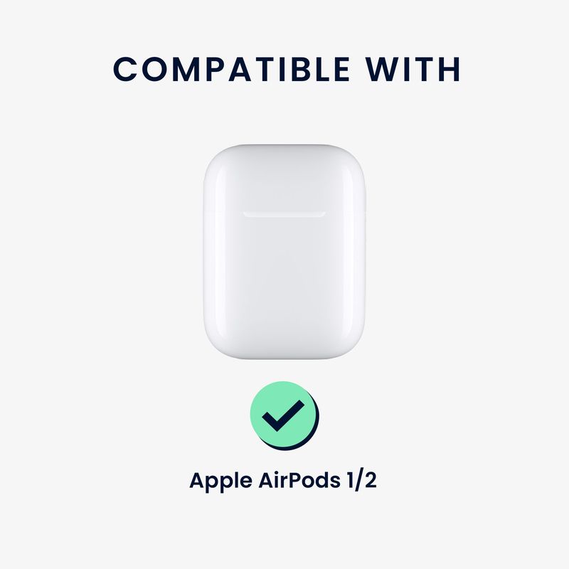 TV, Audio-Video si Foto - Portabile audio - Casti audio - Husa casti Kwmobile pentru Apple AirPods 1, AirPods 2, incarcare wireless, Piele ecologica, verde - Infinity.ro