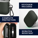 TV, Audio-Video si Foto - Portabile audio - Casti audio - Husa casti Kwmobile pentru Apple AirPods 1, AirPods 2, incarcare wireless, Piele ecologica, verde - Infinity.ro
