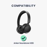 TV, Audio-Video si Foto - Portabile audio - Casti audio - Set 2 pernite pentru casti Kwmobile pentru Anker Soundcore H30i, confort sporit, Piele ecologica, negru - Infinity.ro