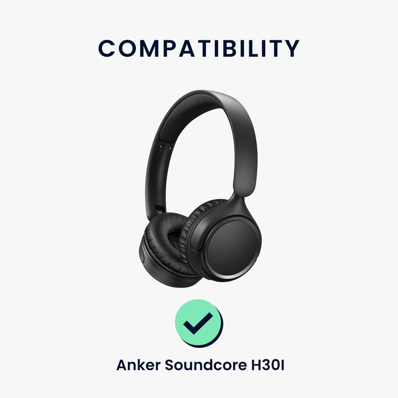 TV, Audio-Video si Foto - Portabile audio - Casti audio - Set 2 pernite pentru casti Kwmobile pentru Anker Soundcore H30i, confort sporit, Piele ecologica, negru - Infinity.ro