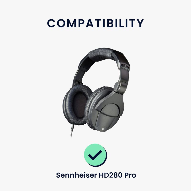 TV, Audio-Video si Foto - Portabile audio - Casti audio - Set 2 pernite pentru casti Kwmobile pentru Sennheiser HD280 Pro, confort sporit, Piele ecologica, negru - Infinity.ro
