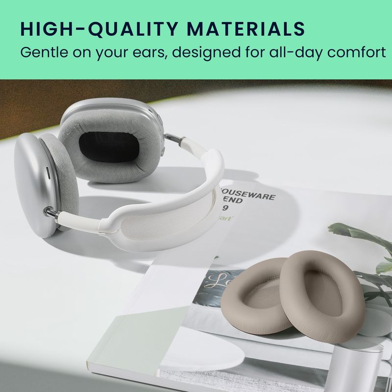 TV, Audio-Video si Foto - Portabile audio - Casti audio - Set 2 pernite pentru casti Kwmobile pentru Sony WH-1000XM6, confort sporit, Piele ecologica, gri - Infinity.ro