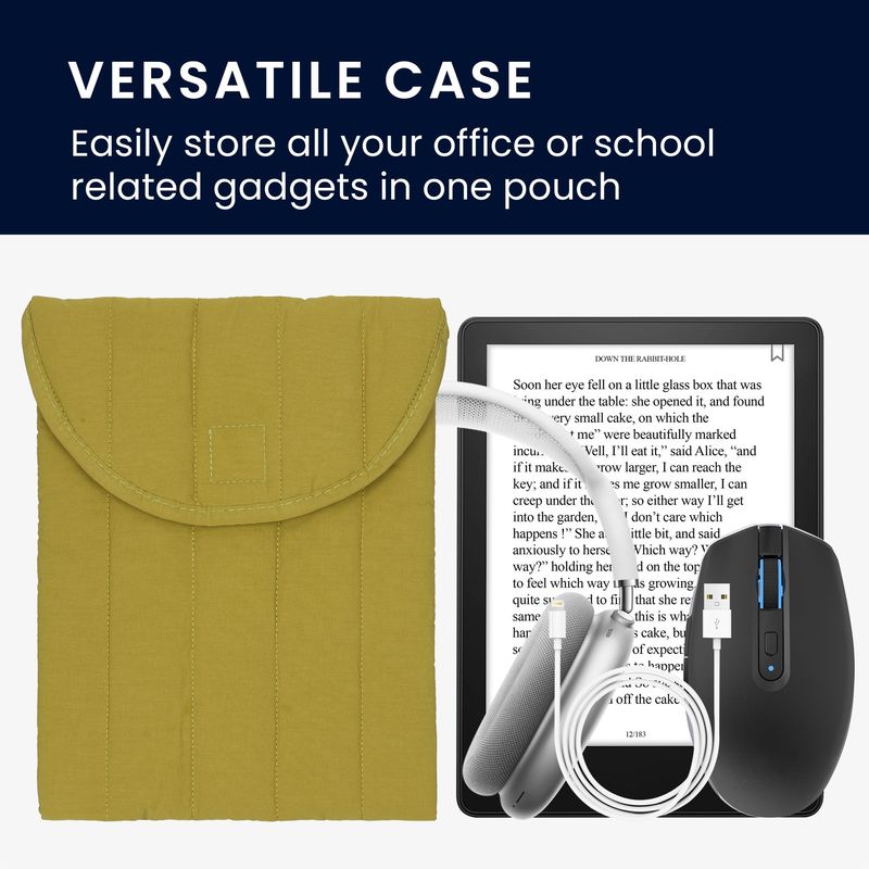 TV, Audio-Video si Foto - Portabile audio - Casti audio - Husa universala pentru casti Kwmobile, protectie la socuri, Textil, verde - Infinity.ro