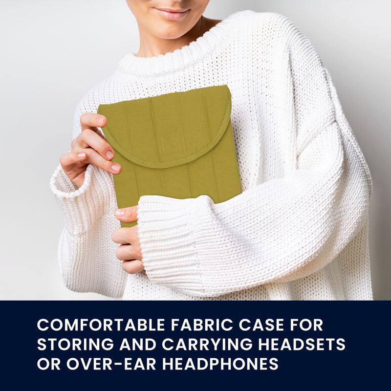 TV, Audio-Video si Foto - Portabile audio - Casti audio - Husa universala pentru casti Kwmobile, protectie la socuri, Textil, verde - Infinity.ro