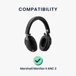 TV, Audio-Video si Foto - Portabile audio - Casti audio - Set 2 pernite pentru casti Kwmobile pentru Marshall Monitor II ANC 2, confort sporit, Piele ecologica, negru - Infinity.ro