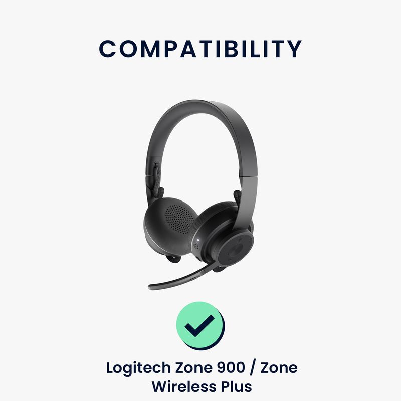 TV, Audio-Video si Foto - Portabile audio - Casti audio - Set 2 pernite pentru casti Kwmobile pentru Logitech Zone 900, Zone Wireless Plus, confort sporit, Piele ecologica, negru - Infinity.ro