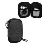 TV, Audio-Video si Foto - Portabile audio - Casti audio - Husa universala pentru casti Kwmobile, protectie la socuri, Textil, alb, gri - Infinity.ro
